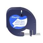 4pk Black On White Plastic Label Tape 12mm Compatible For Dymo Letra Tag 91331