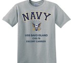 Uss Marcus Island Cve-77 e  Carrier navy Eagle shirt  Officially Licensed
