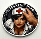 Tails I Get Head   Heads I Get Tail Sexy Nurse Flip Coin Challenge Novelty Token