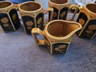 5pc Vintage Metasco Japan Giftcraft Ceramic Creamer Pitcher   Coffee Cup Mug Set