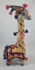 Vtg Rajasthani Embroidered Fabric Giraffe Made In India Folk Art 13  Tall