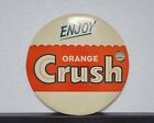 Vintage Original 9  Round Crush Soda Celluloid Sign With Cardboard Backing Stand