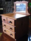 Antique Primitive Salesman Sample Handmade Wooden Doll Dresser W Mirror 19 