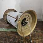 Vintage Brass And Frosted Glass Ceiling Mount Single Bulb Light Fixture