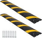 2 Pcs 6ft Rubber Speed Bump 2 Channel 66000 Lbs Load Heavy Duty Speed Hump