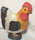 Vintage Folk Art Wooden Carved Rooster Painted Rustic Wood Farm Chicken 7   x10   