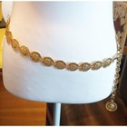 Vintage 90 s Gold Tone Lion Heads Link Chain Belt
