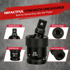 3 Pc Pneumatic Impact Universal Joint Socket Set Swivel Ball 1 2  3 8  1 4 