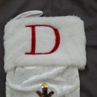 Personalized Stocking Christmas D White Crush Velvet Snowflake   New Free Ship