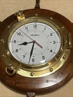Vtg Seth Thomas Clock Ship Wheel Wall Hanging Wood Brass Tested Nautical 24    Nc