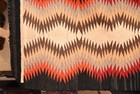Atq Large Navajo Rug Textile Native American Indian Eye Dazzler Weaving 48x49