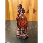 Vintage Chinese Shou Lao Longevity God Resin Figurine Peach Staff 6  Statue