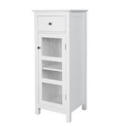 Bathroom Floor Freestanding Cabinet Glass Door Drawer White