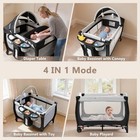 4 In 1 Portable Pack   Play Baby Playard W bassinet Black Large Playpen Infant