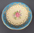 Antique Old Paris Porcelain Elegant Turquoise White Tea Cup Cake Display Stand