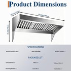 Commercial Exhaust Hood 6ft With 3 U-shaped Detachable Oil Grid Filters System