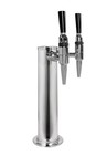 Kegco 14  Tall Polished Stainless Steel Beer Tower Double Taps Stout Faucets