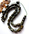 Baltic Amber 95g  Islamic Prayer Rosary Green Barrel 33 Beads Tesbih Pressed