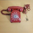 Vintage 60s Bell System Western Electric Rotary Dial Desk Telephone C d 500 Red