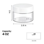 12 Pack 4 Oz Plastic Containers With White Lids - Small Storage Jars