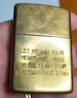 Vietnam War Zippo Lighter Phu Cat 64-65    with Quotation On Back    