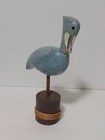 Vintage Wood Stump Beach Pelican 7 5x4  Apprx Nautical Sea Ocean Decor Blue 