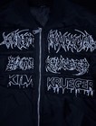 Kim Krueger Men s Black Bomber Jacket Full Zip Embroidered Logo Graphic Print M