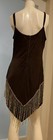 Dreamgirl Faux Suede Fringe Mini Dress Brown Beaded Boho Tribal Costume L
