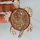 Elegant Gold And Silver Turtle Keychain Bag Charm