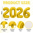 2026 Gold Foil Numbers Balloons 40 Inch  Happy New Years Eve Party Supplies S   