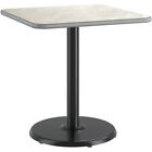 36  Square White Laminate Table Top With Base - Standard Height Restaurant Table