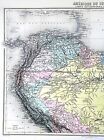 1880 Migeon Map - South America - Brazil Colombia Peru Venezuela Ecuador Amazon