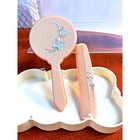 Vintage Pink Flowers Baby Brush And Comb Set W box  Newborn Keepsake Baby Shower