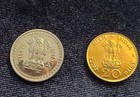 India 1971 Proof 50 Paise And 20 Paise