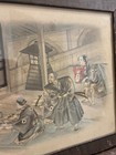 Antique Japanese Watercolor Woodblock Paintings Samurai Signed