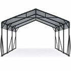 Carport Garage Shelter 20x20 Ft Heavy Duty Metal Canopy Remote Solar Light
