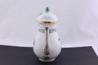 Vintage Individual Herend Chinese Bouquet Green Coffee Pot With Bird Finial-mint