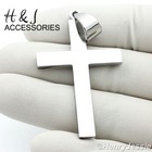 18-40 stainless Steel 6mm Silver Cuban Curb Chain Simple Plain Cross Pendant p64