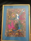 Vintage Fabric Wall Art Framed On Wool  From 60   -70   