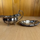 Antique Pairpoint No  6805 Scalloped Footed Gravy Boat And Underplate