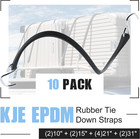 10pack Rubber Bungee Cords With S Hooks - Heavy Duty Black Bungee Straps