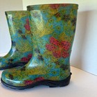 Sloggers Women s Size 8 Green Waterproof Slip-on Garden Rain Boots Aqua