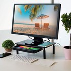 Computer Printer Shelf 3 Height Adjustable Monitor Stand Riser For Home Desktop