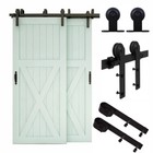 4-20ft Sliding Barn Wood Door Hardware Closet Track Kit For Single double bypass