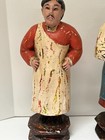Vintage Large Carved Wood Baker Couple Kitschy Rustic Kitchen Bakery Cafe 18   