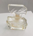 Vintage 1930 s Art Deco Czechoslovakia Cut Glass Perfume Bottle With Dauber