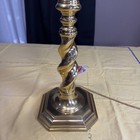 Vintage Brass Twist Table Lamp Dual Socket Pull Chain Octagonal Base 29 5 