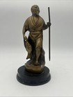 Chinese Fisherman Statue  Beautiful Piece Vintage Solid Brass 9 Inches Tall