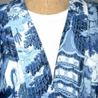 One Hundred Stars By Two s Company Short Kimono Blue White Asian Inspired Pagoda