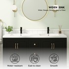 60  Freestanding Bathroom Vanity Soft-close 4 Doors 3 Drawers Matte Black Faucet
